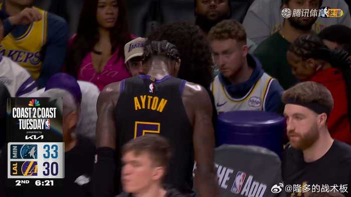 湖人30-33落后森林狼，里夫斯带队防守积极